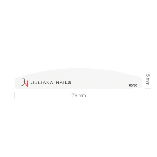 Juliana Nails Professional White Crescent Feile 80/80