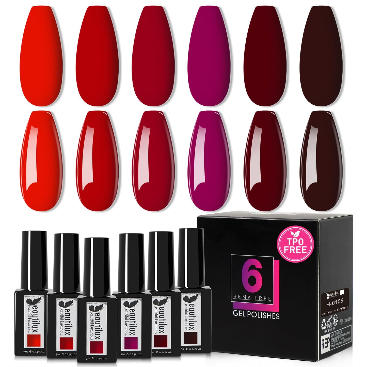 Beautilux Gel-Nagellack-Set 6x7ml