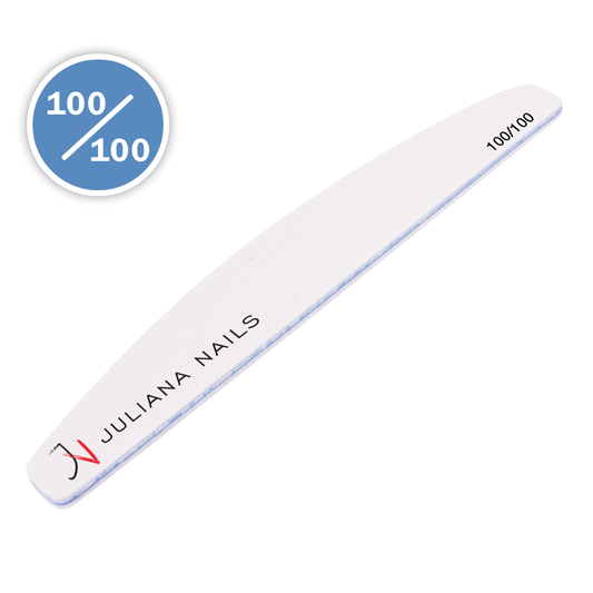 Juliana Nails Professional White Crescent Feile 100/100